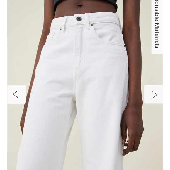 NWT Cotton On Long Wide Leg Jeans - White - Picture 2 of 4